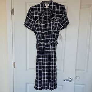 Leslie Fay Women's Blue And White Checkered Dress-16P